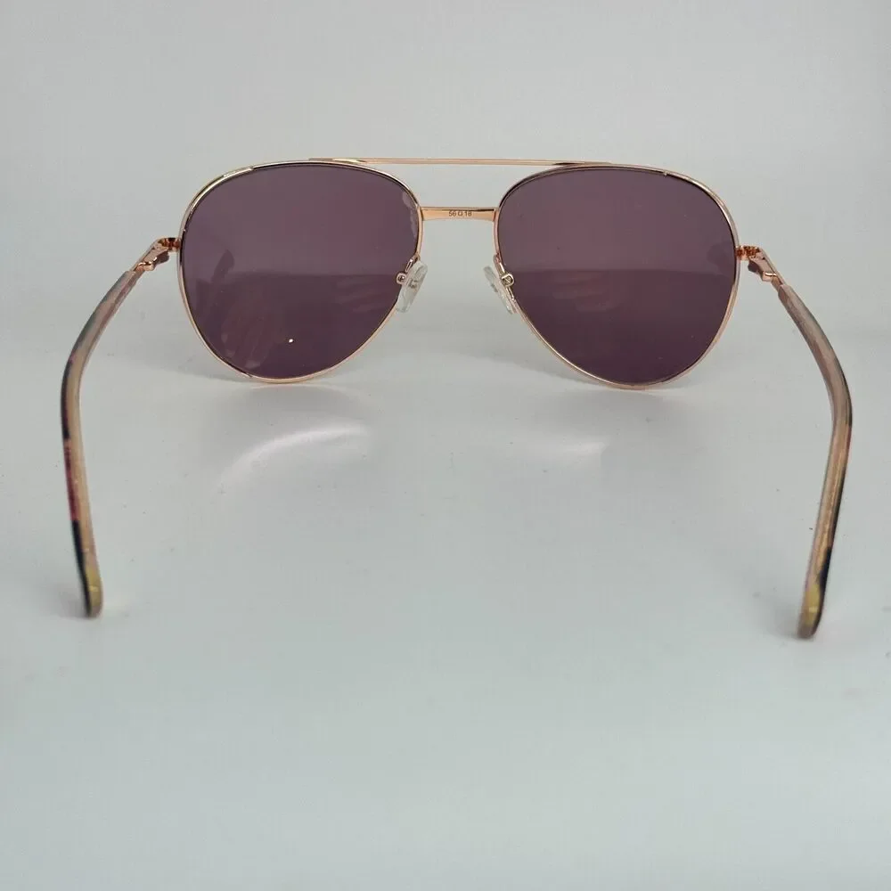 Betsey Johnson Hey-Girl ROS Sunglasses Women's Rose Gold/Grey Lenses Pilot 14883